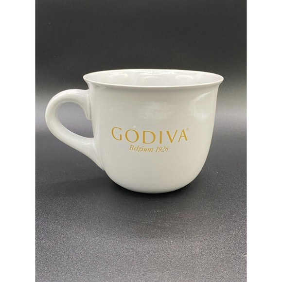 Oversize Coffee Mug Stoneware By GODIVA "Belgium 1926" Good Condition Tiny Chip - Picture 1 of 7